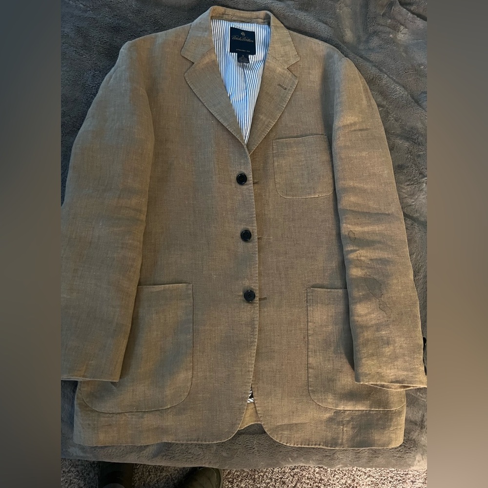 Brooks Brothers Linen Blazer Men’s MD tan